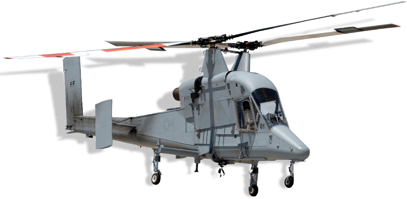 A 3D model of a Kaman K-MAX Helicopter used to depict one of our custom flight dynamics models