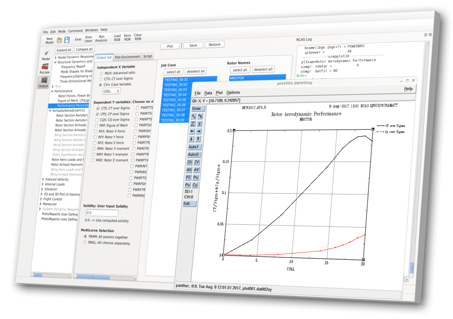 Shows that GRCAS is able to output data  to the user after rotorcraft analysis is performed